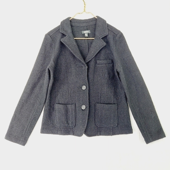 Jones New York Black Pockets Button Closure Notched Lapels Blazer Jacket P2453 - Picture 1 of 7
